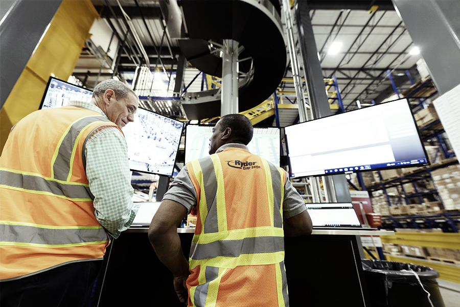 oil & gas logistics workers in warehouse