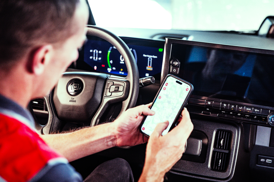 connected fleet user on device in vehicle